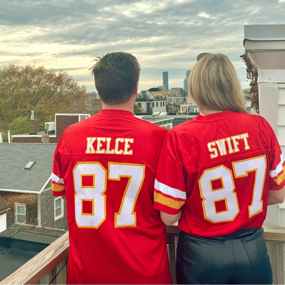 Chiefs Fan-Made Jerseys: Kelce & Swift TWO IN ONE